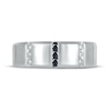 Thumbnail Image 2 of Previously Owned Men's Black & White Diamond Wedding Band 1/5 ct tw 10K White Gold