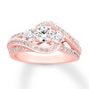 Thumbnail Image 1 of Previously Owned Three-Stone Diamond Engagement Ring 1 3/8 ct tw 14K Rose Gold