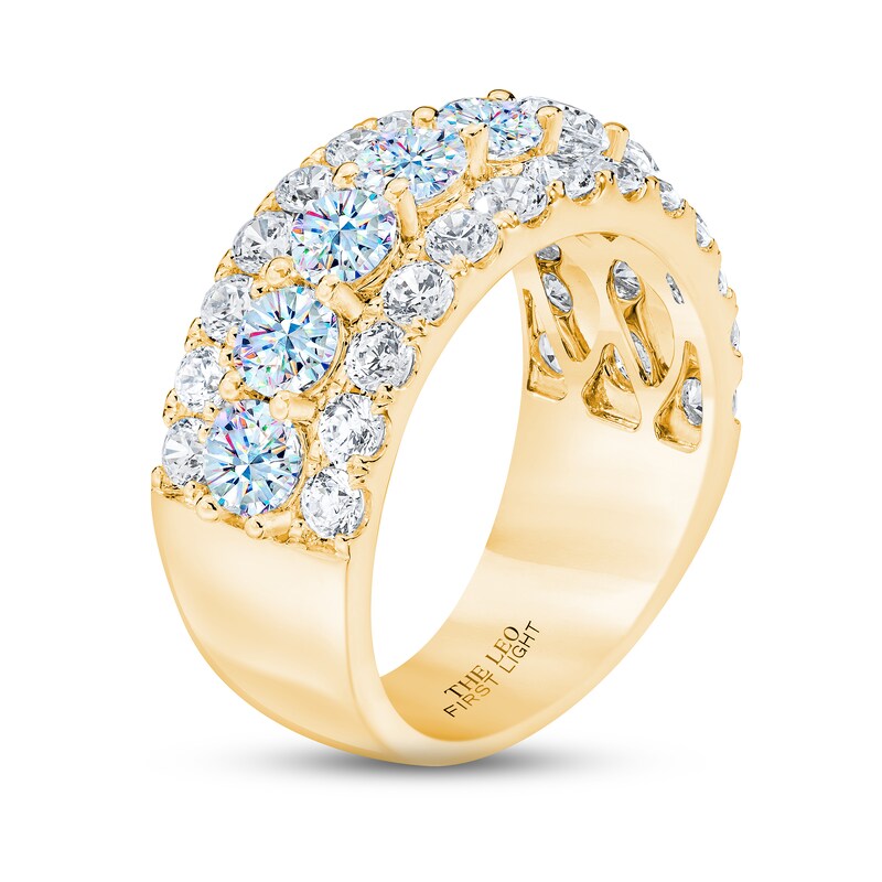 Main Image 2 of Previously Owned THE LEO First Light Diamond Anniversary Ring 3 ct tw Round-cut 14K Yellow Gold