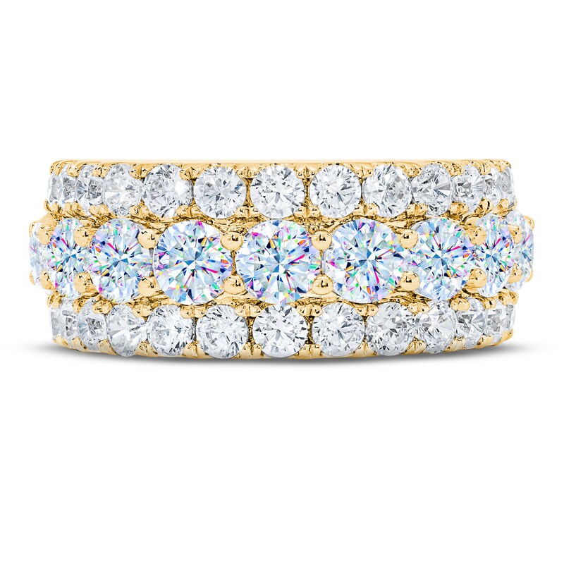 Main Image 3 of Previously Owned THE LEO First Light Diamond Anniversary Ring 3 ct tw Round-cut 14K Yellow Gold