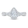 Thumbnail Image 3 of Previously Owned Diamond Engagement Ring 7/8 ct tw Pear-shaped & Round-cut 14K White Gold