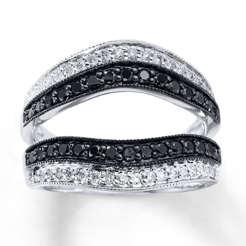 Main Image 1 of Previously Owned Black & White Diamonds 3/4 ct tw Enhancer 14K White Gold