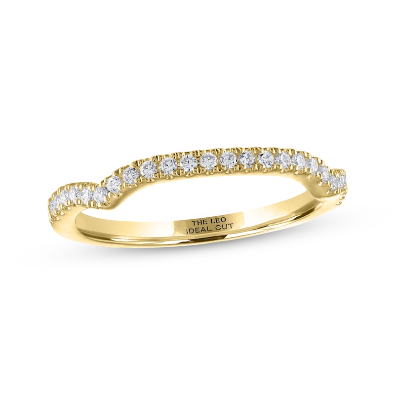 THE LEO Ideal Cut Round-Cut Diamond Wedding Band 1/5 ct tw 14K Yellow Gold
