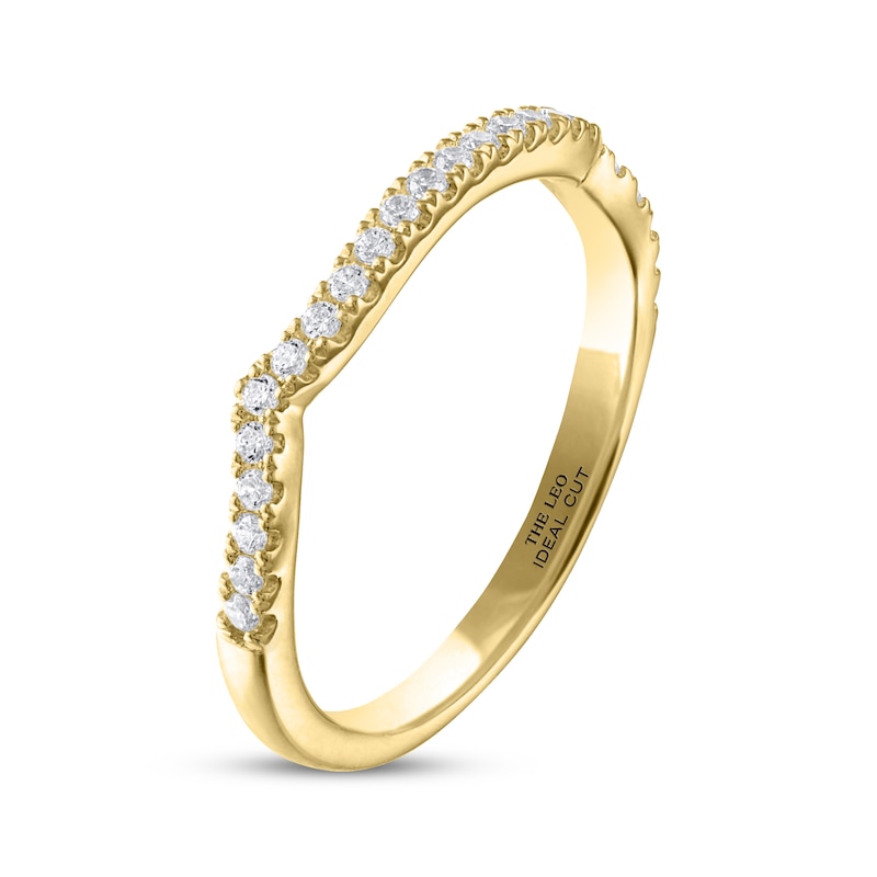 Main Image 2 of THE LEO Ideal Cut Round-Cut Diamond Wedding Band 1/5 ct tw 14K Yellow Gold