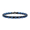 Thumbnail Image 1 of Men's Chain Bracelet Black & Blue Ion-Plated Stainless Steel 9&quot;