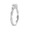 Thumbnail Image 2 of Memories Moments Magic Three-Stone Princess & Round-Cut Diamond Engagement Ring 1/2 ct tw 14K White Gold