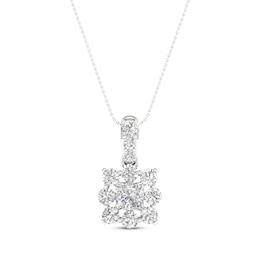 KAY Lab-Grown Diamonds Princess-Cut Necklace 1 ct tw 14K White Gold