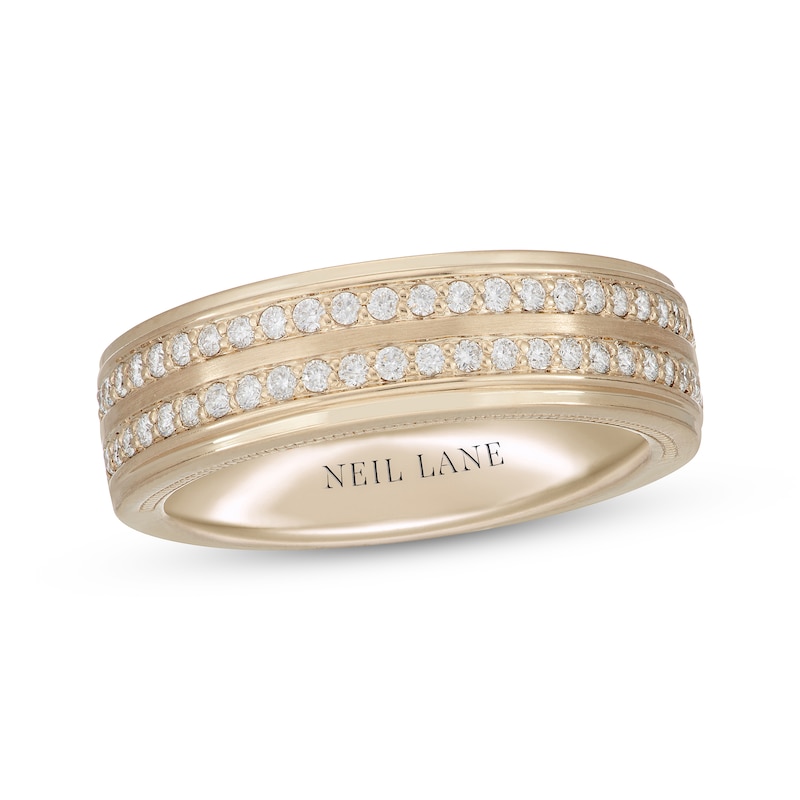 Main Image 1 of Neil Lane Men’s Round-cut Diamond Wedding Band 1/2 ct tw 14K Yellow Gold