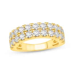 Lab-Grown Diamonds Two-Row Anniversary Band 2 ct tw 14K Yellow Gold