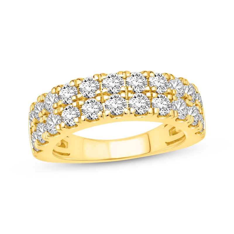 Main Image 1 of Lab-Grown Diamonds Two-Row Anniversary Band 2 ct tw 14K Yellow Gold