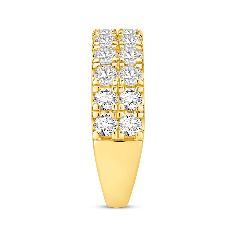 Main Image 2 of Lab-Grown Diamonds Two-Row Anniversary Band 2 ct tw 14K Yellow Gold
