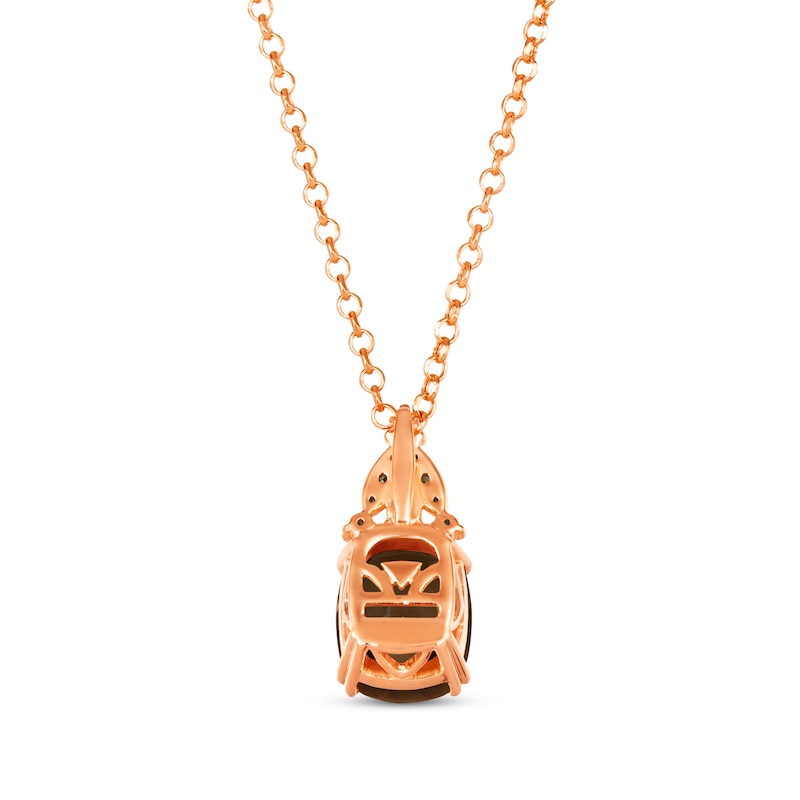 Main Image 3 of Le Vian Venetian Mosaic Chocolate Quartz Necklace 1/6 ct tw Diamonds 14K Strawberry Gold 19&quot;
