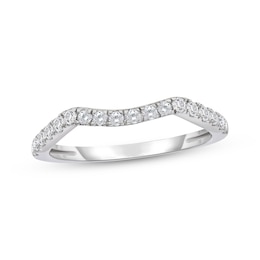 Now + Forever Diamond Contour Wedding Band 1/4 ct tw 14K White Gold