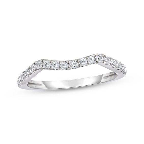 Now + Forever Diamond Contour Wedding Band 1/4 ct tw 14K White Gold