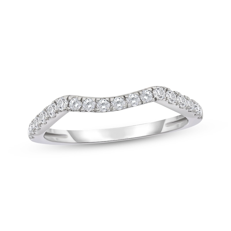 Main Image 1 of Now + Forever Diamond Contour Wedding Band 1/4 ct tw 14K White Gold