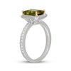 Thumbnail Image 2 of Neil Lane Radiant-Cut Peridot & Diamond Halo Engagement Ring 1/2 ct tw 14K White Gold