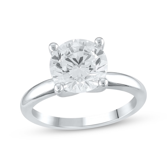 Lab-Grown Diamonds Solitaire Engagement Ring 3 ct tw 14K White Gold (F/SI2)