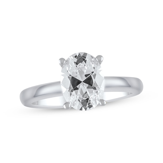 Lab-Created Diamonds by KAY Oval-Cut Solitaire Engagement Ring 2 ct tw 14K White Gold (F/SI2)