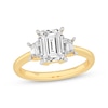 Thumbnail Image 1 of Memories Moments Magic Lab-Grown Diamonds Emerald-Cut & Trapezoid-Cut Three-Stone Engagement Ring 4-1/6 ct tw 14K Yellow Gold