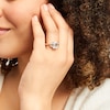 Thumbnail Image 4 of Memories Moments Magic Lab-Grown Diamonds Emerald-Cut & Trapezoid-Cut Three-Stone Engagement Ring 4-1/6 ct tw 14K Yellow Gold