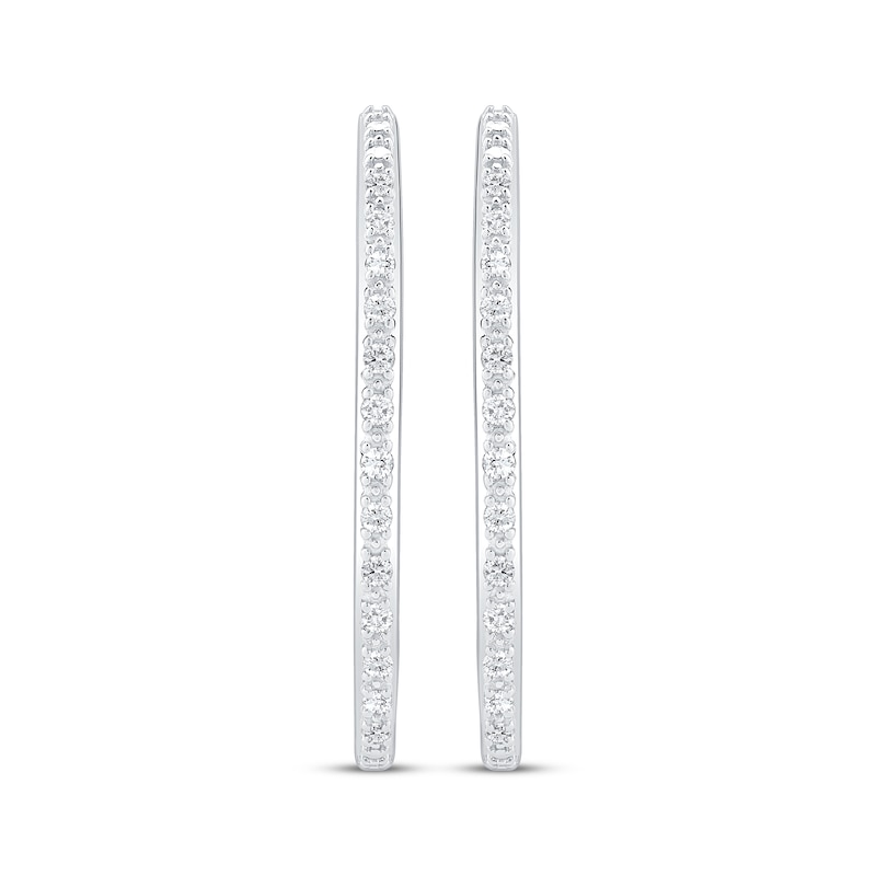 Main Image 2 of Unstoppable Love Diamond Twist Double Hoop Earrings 1/5 ct tw Sterling Silver & 10K Yellow Gold