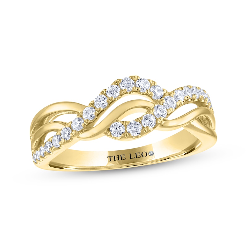 THE LEO Diamond Wave Anniversary Ring 1/3 ct tw 14K Yellow Gold