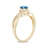 Thumbnail Image 2 of Swiss Blue Topaz & Diamond Bypass Ring 1/15 ct tw 10K Yellow Gold