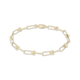 Stirrup Link Bracelet 10K Yellow Gold 8&quot;