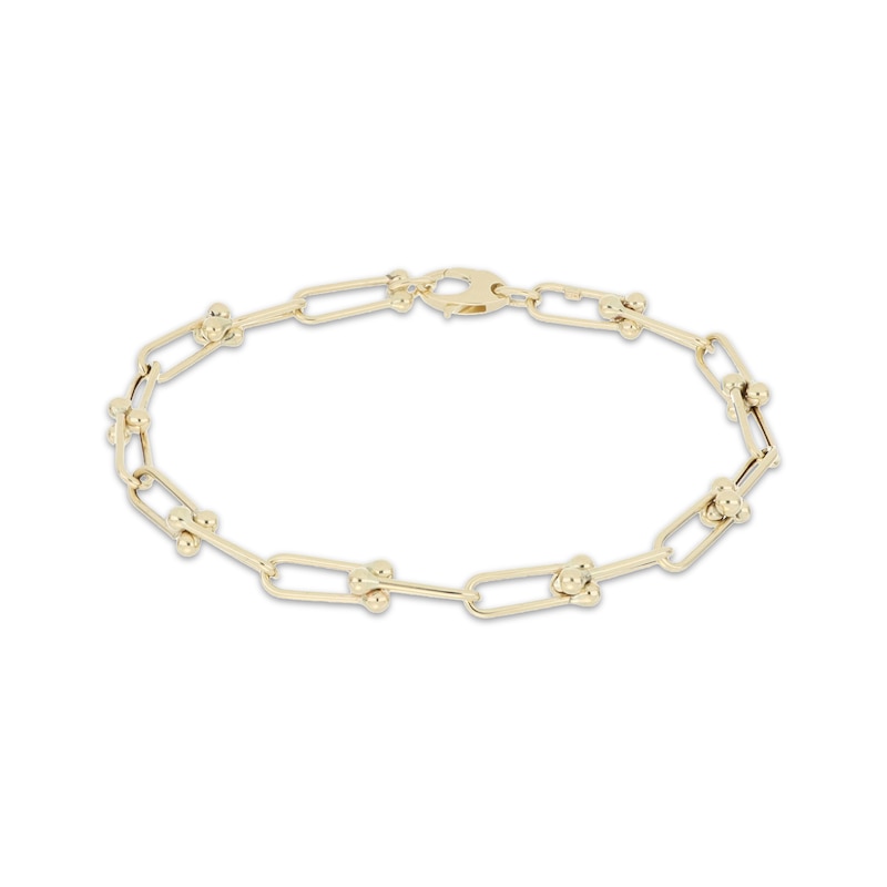 Main Image 1 of Stirrup Link Bracelet 10K Yellow Gold 8&quot;
