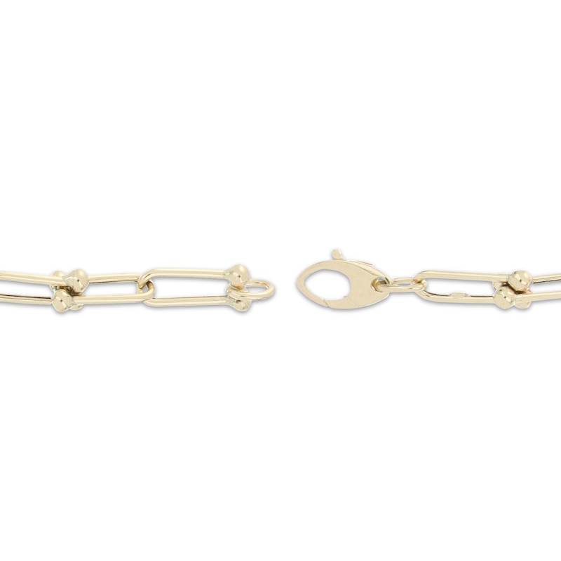 Stirrup Link Bracelet 10K Yellow Gold 8"