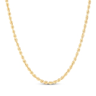 Silk Rope Chain Necklace 3mm Solid 10K Yellow Gold 22"