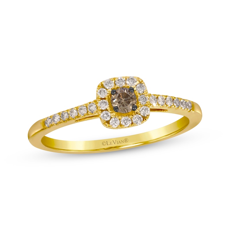 Main Image 1 of Le Vian Diamond Cushion Halo Ring 1/4 ct tw 14K Honey Gold