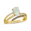 Thumbnail Image 1 of Le Vian Good Karma Oval-Cut Opal Coil Ring 1/10 ct tw Diamonds 14K Honey Gold