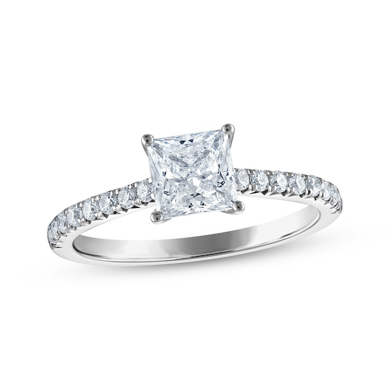 Now + Forever Certified Princess-Cut Diamond Engagement Ring 1-1/4 ct tw Platinum