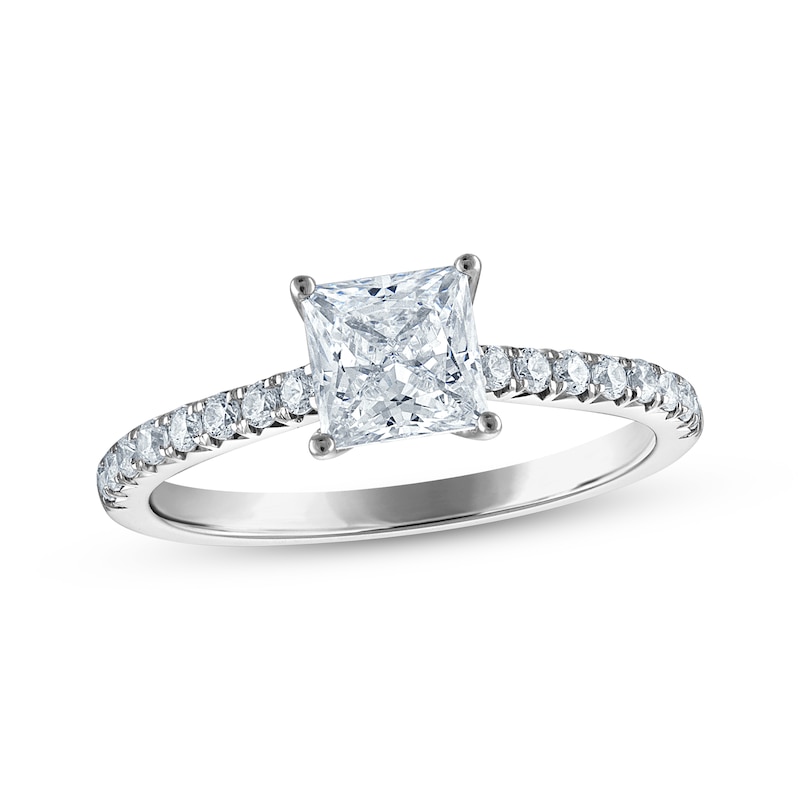 Main Image 1 of Now + Forever Certified Princess-Cut Diamond Engagement Ring 1-1/4 ct tw Platinum