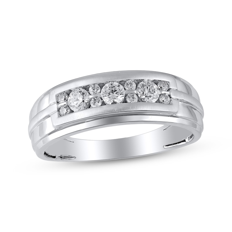 Main Image 1 of Now + Forever Men's Diamond Wedding Band 1/2 ct tw 10K White Gold