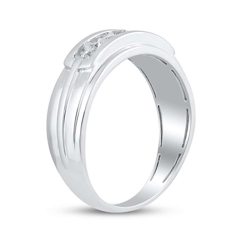 Main Image 2 of Now + Forever Men's Diamond Wedding Band 1/2 ct tw 10K White Gold