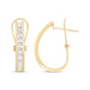 Thumbnail Image 1 of Previously Owned Diamond Channel Hoop Earrings 3/8 ct tw 10K Yellow Gold