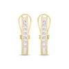 Thumbnail Image 2 of Previously Owned Diamond Channel Hoop Earrings 3/8 ct tw 10K Yellow Gold