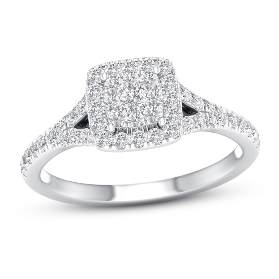 Previously Owned Diamond Engagement Ring 3/8 ct tw Round-cut 10K White Gold