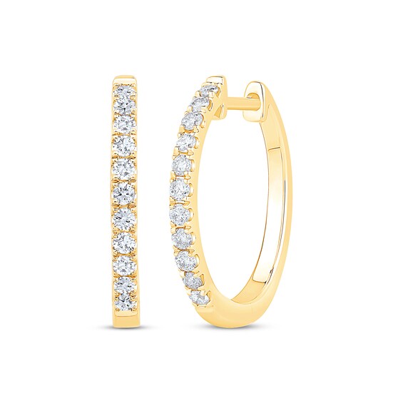 Previously Owned Diamond Hoop Earrings 1/4 ct tw 10K Yellow Gold