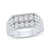 Thumbnail Image 1 of Previously Owned Men's Diamond Double Row Wedding Ring 2 ct tw 10K White Gold