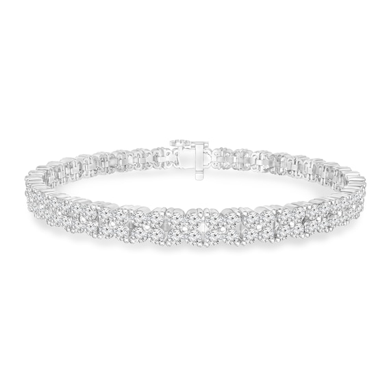 Previously Owned Diamond Bracelet 5 ct tw Round-cut 14K White Gold 7"