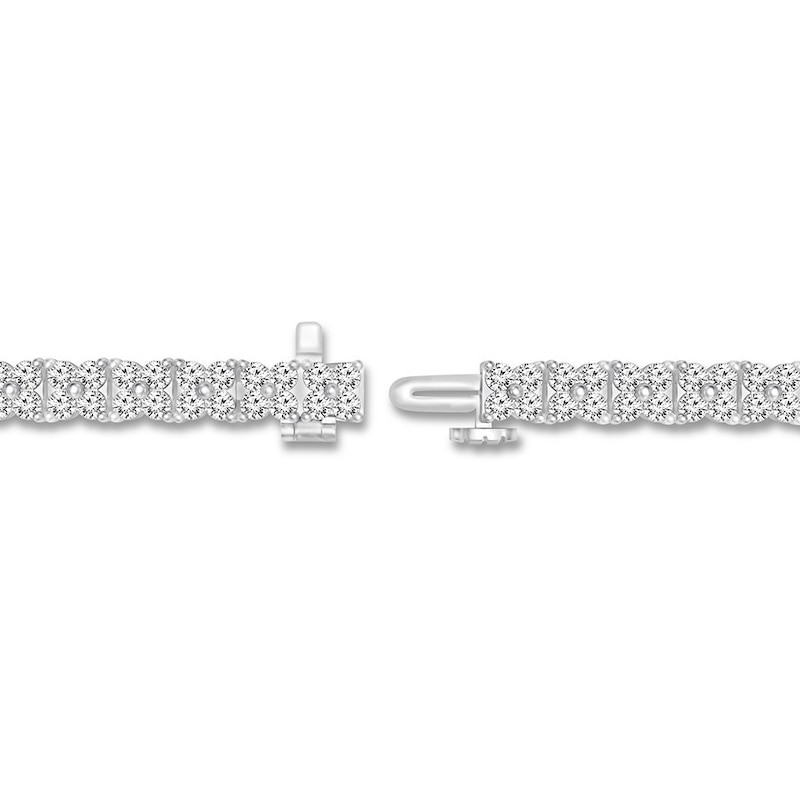 Main Image 3 of Previously Owned Diamond Bracelet 5 ct tw Round-cut 14K White Gold 7"