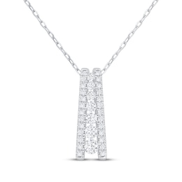 Previously Owned Diamond Ladder Necklace 1/2 ct tw 10K White Gold 18"