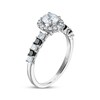 Thumbnail Image 2 of Previously Owned Princess & Round-Cut Black & White Diamond Engagement Ring 1 ct tw 14K White Gold