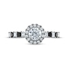 Thumbnail Image 3 of Previously Owned Princess & Round-Cut Black & White Diamond Engagement Ring 1 ct tw 14K White Gold