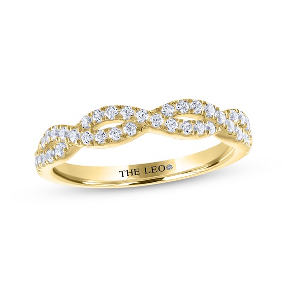 Previously Owned THE LEO Diamond Round-Cut Twist Wedding Band 3/8 ct tw 14K Yellow Gold