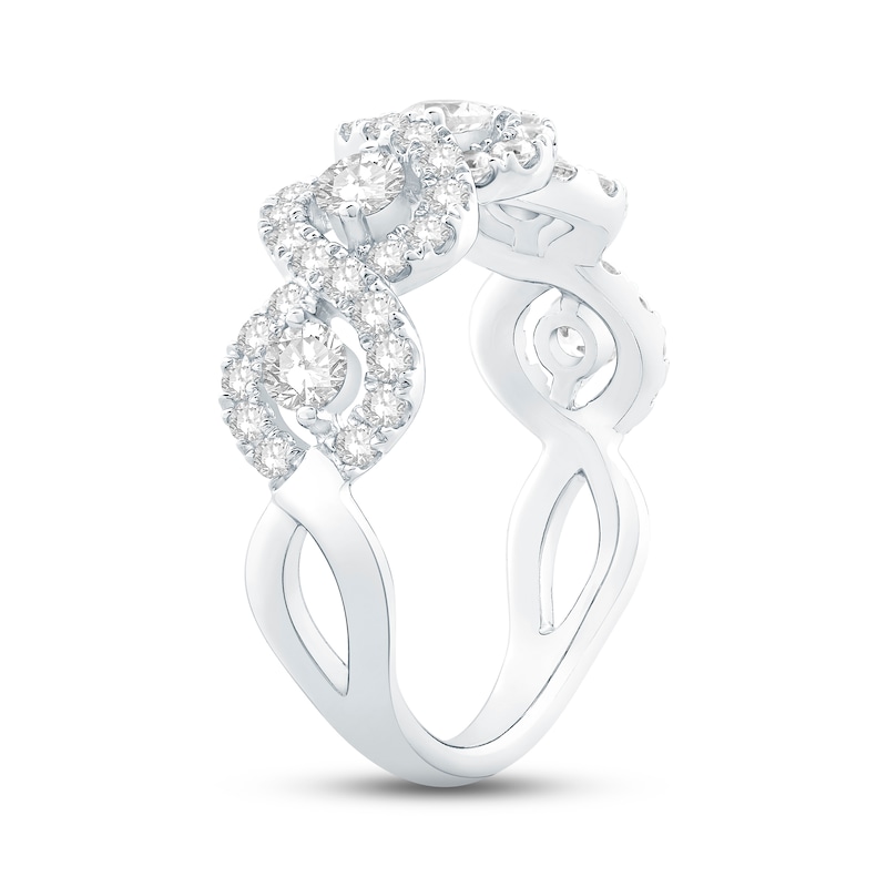 Main Image 2 of Previously Owned Diamond Twisted Anniversary Ring 1 ct tw Round-cut 14K White Gold