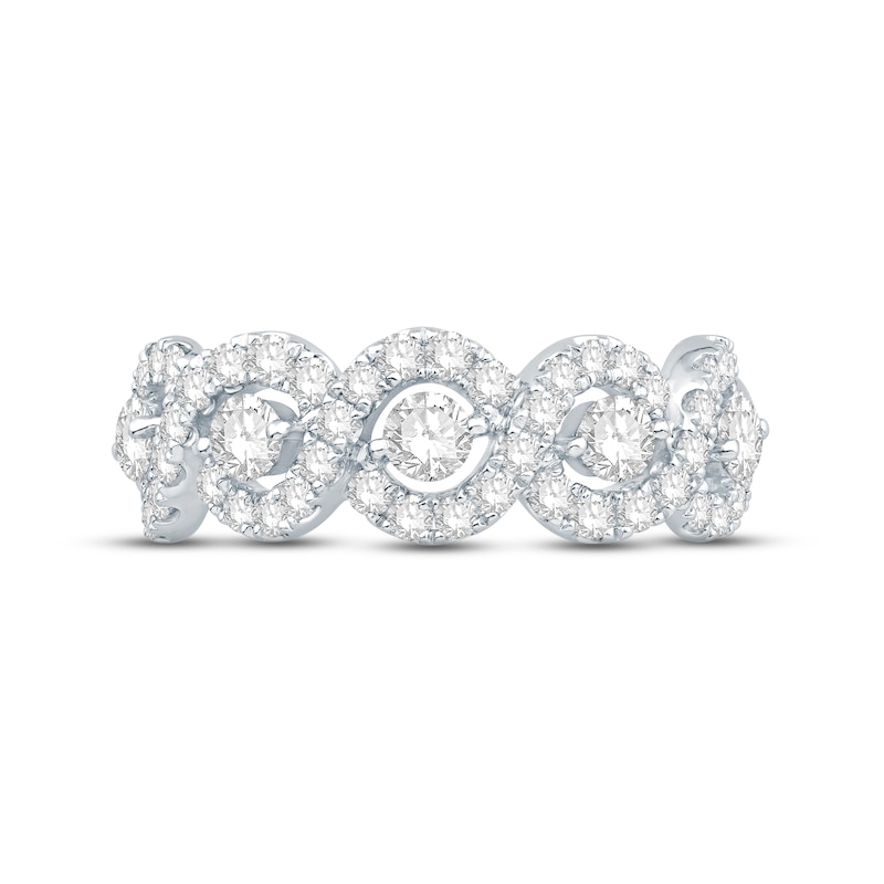 Main Image 3 of Previously Owned Diamond Twisted Anniversary Ring 1 ct tw Round-cut 14K White Gold